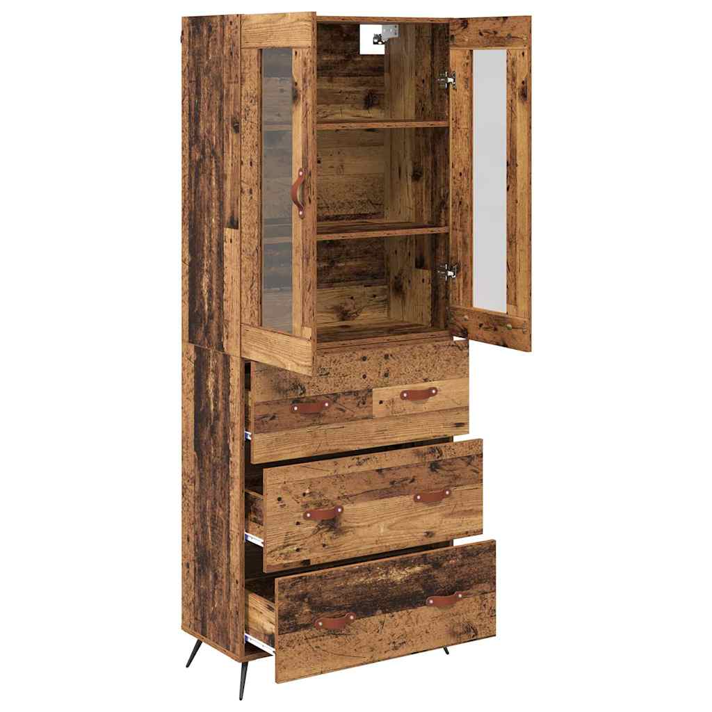 Highboard Schrank mit Regal 2 Stücke Altholz Holzwerkstoff