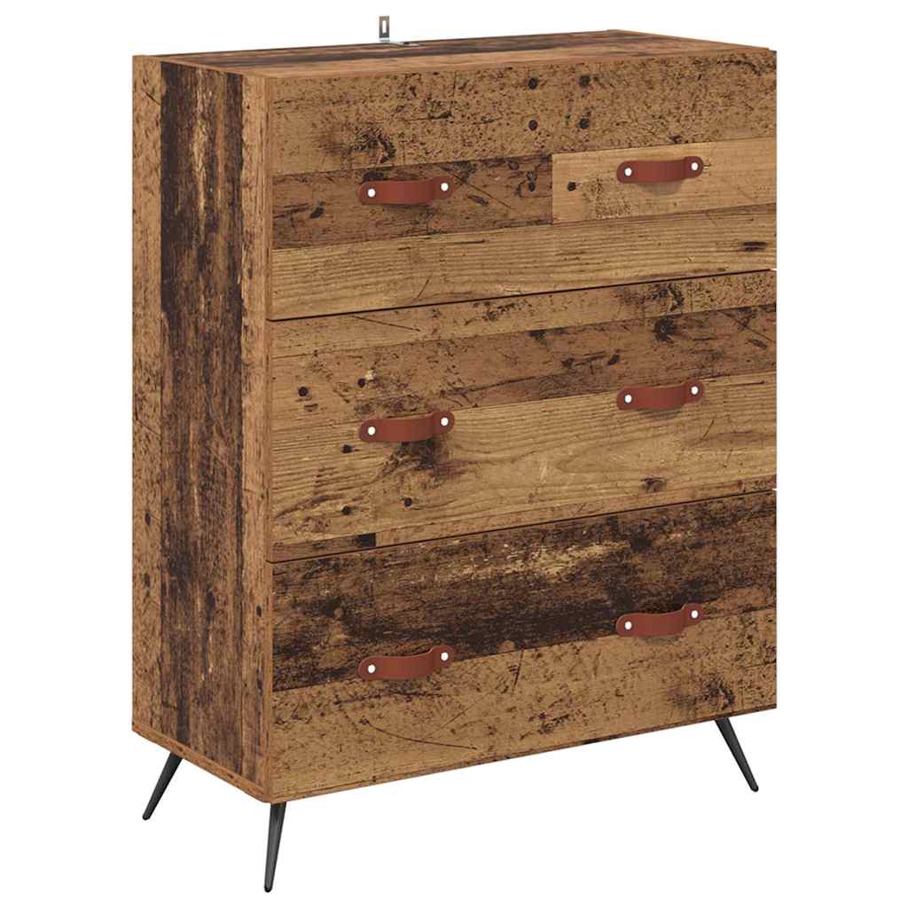 Highboard Schrank mit Regal 2 Stücke Altholz Holzwerkstoff