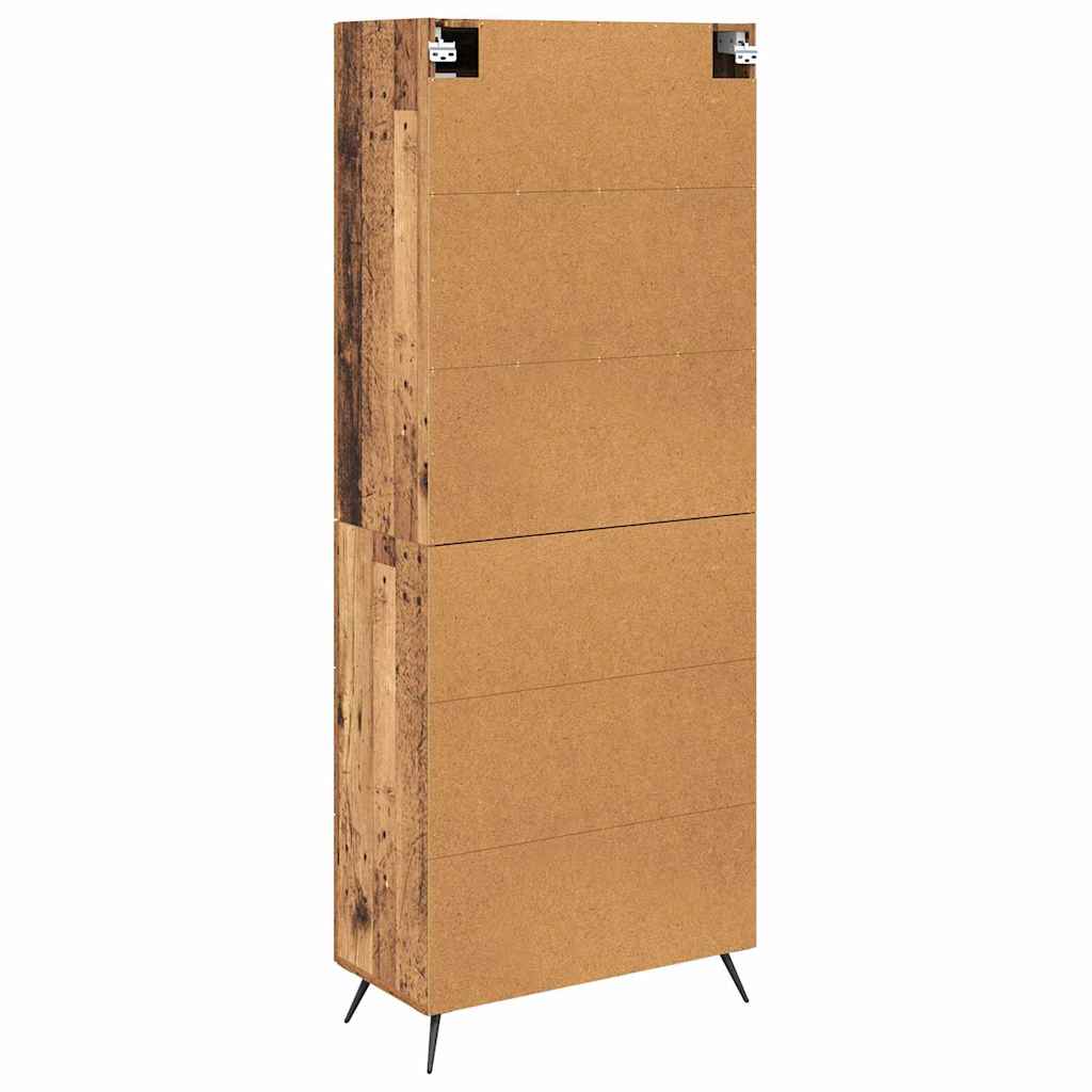 Highboard Schrank mit Regal 2 Stücke Altholz Holzwerkstoff