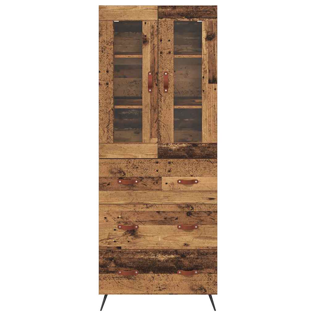 Highboard Schrank mit Regal 2 Stücke Altholz Holzwerkstoff