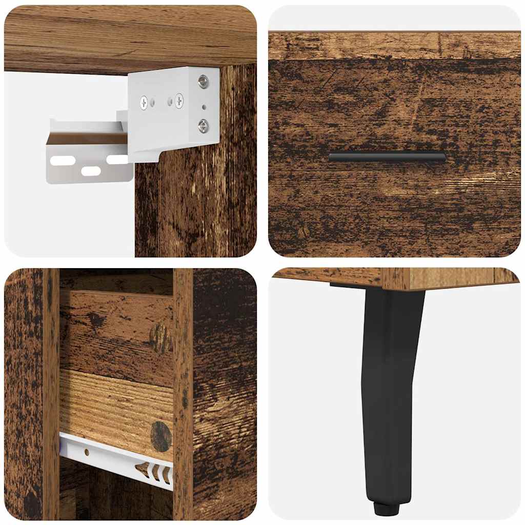 Highboard mit Schubladen 2 pcs Altholz Holzwerkstoff