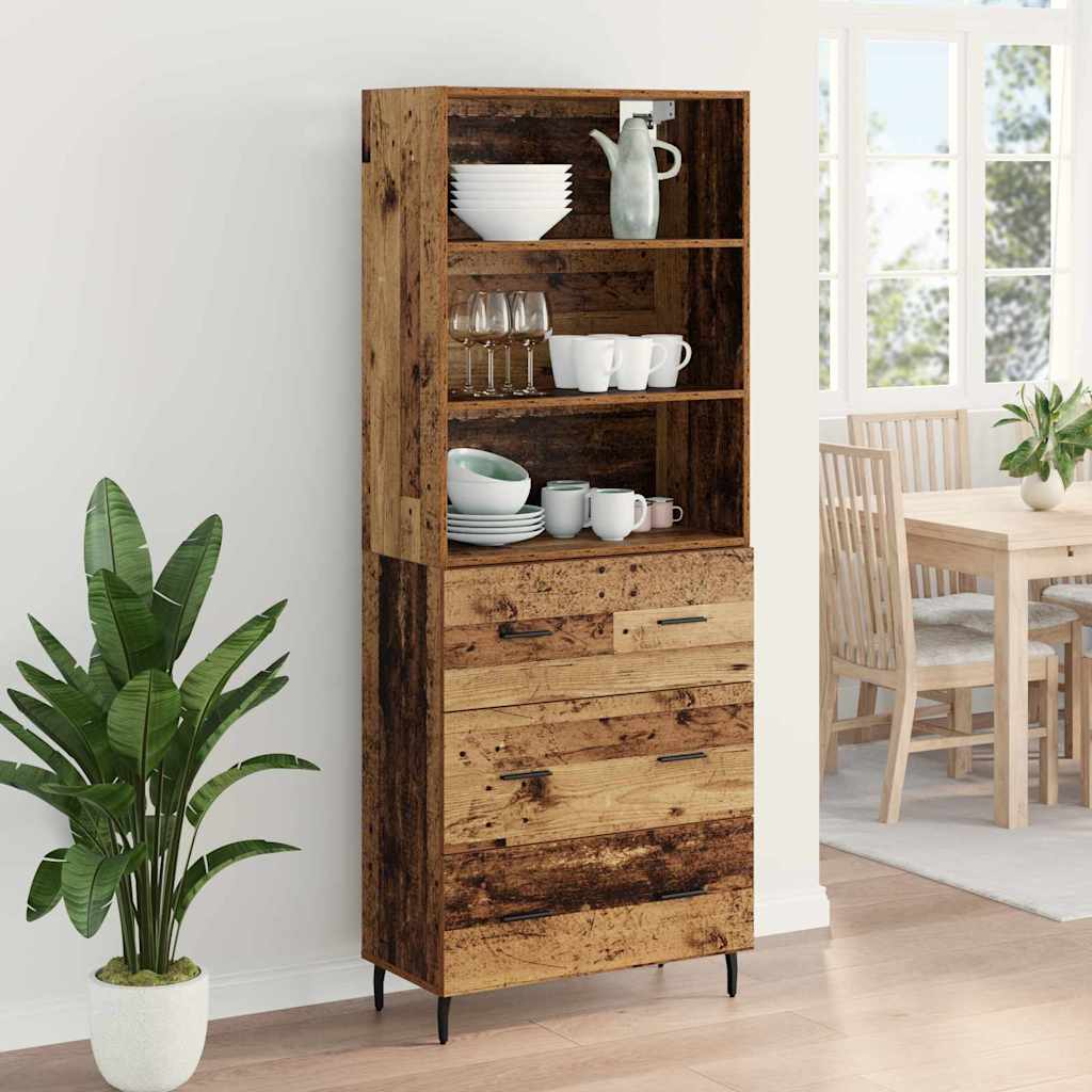 Highboard mit Schubladen 2 pcs Altholz Holzwerkstoff