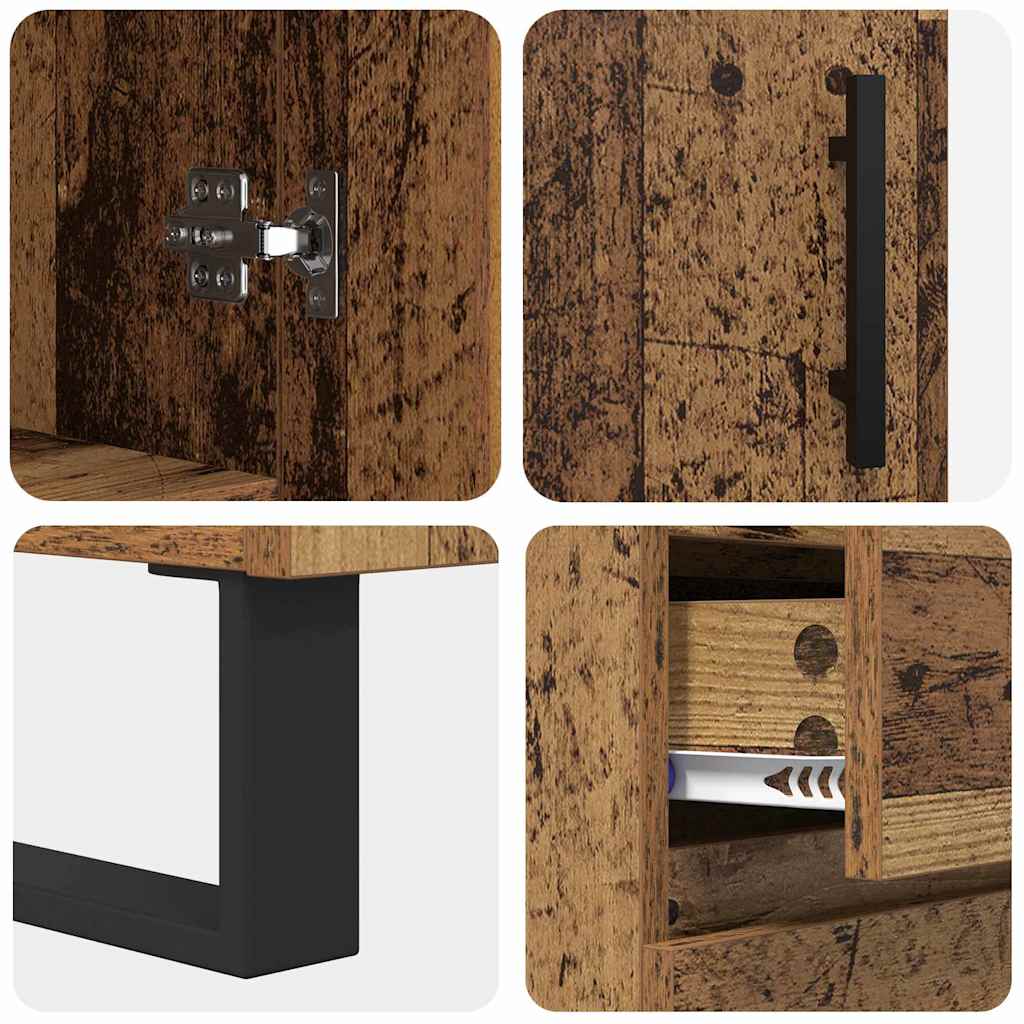 Highboard mit Schubladen 2 pcs Altholz Holzwerkstoff