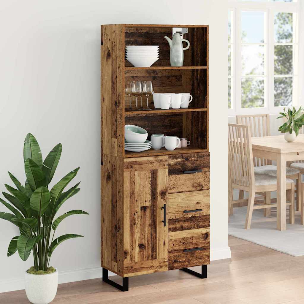 Highboard mit Schubladen 2 pcs Altholz Holzwerkstoff