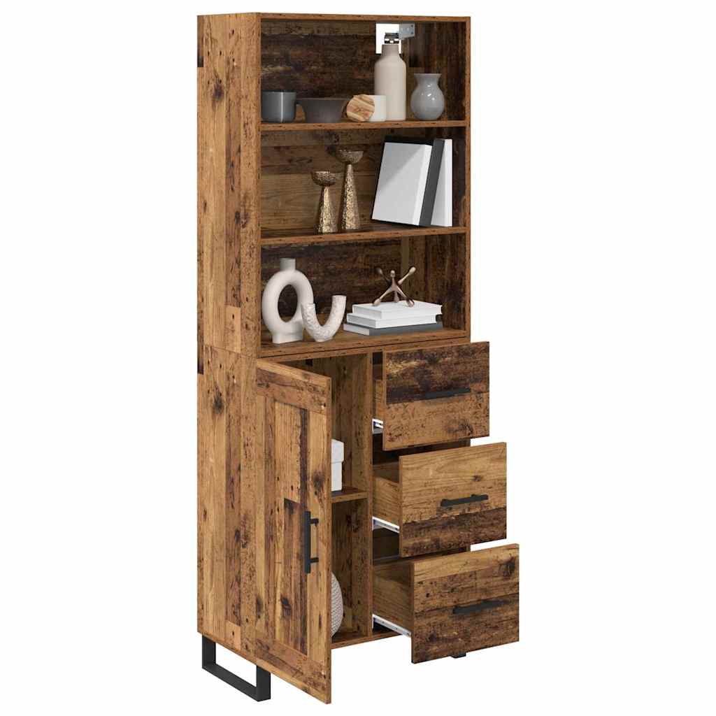 Highboard mit Schubladen 2 pcs Altholz Holzwerkstoff