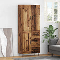 Highboard mit Schubladen 2 pcs Altholz Holzwerkstoff