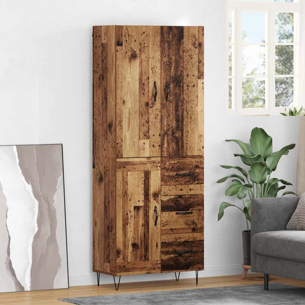 Highboard mit Schubladen 2 pcs Altholz Holzwerkstoff