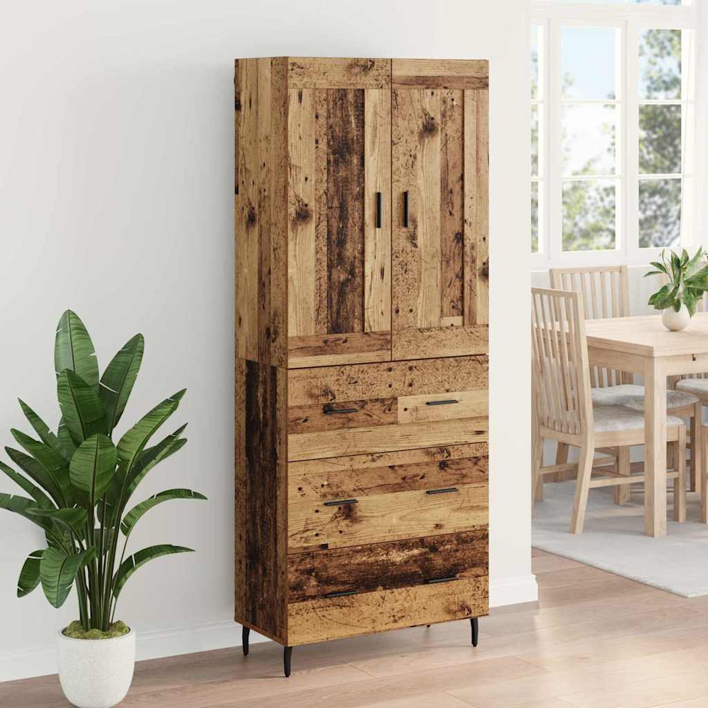 Highboard mit Schubladen 2 pcs Altholz Holzwerkstoff