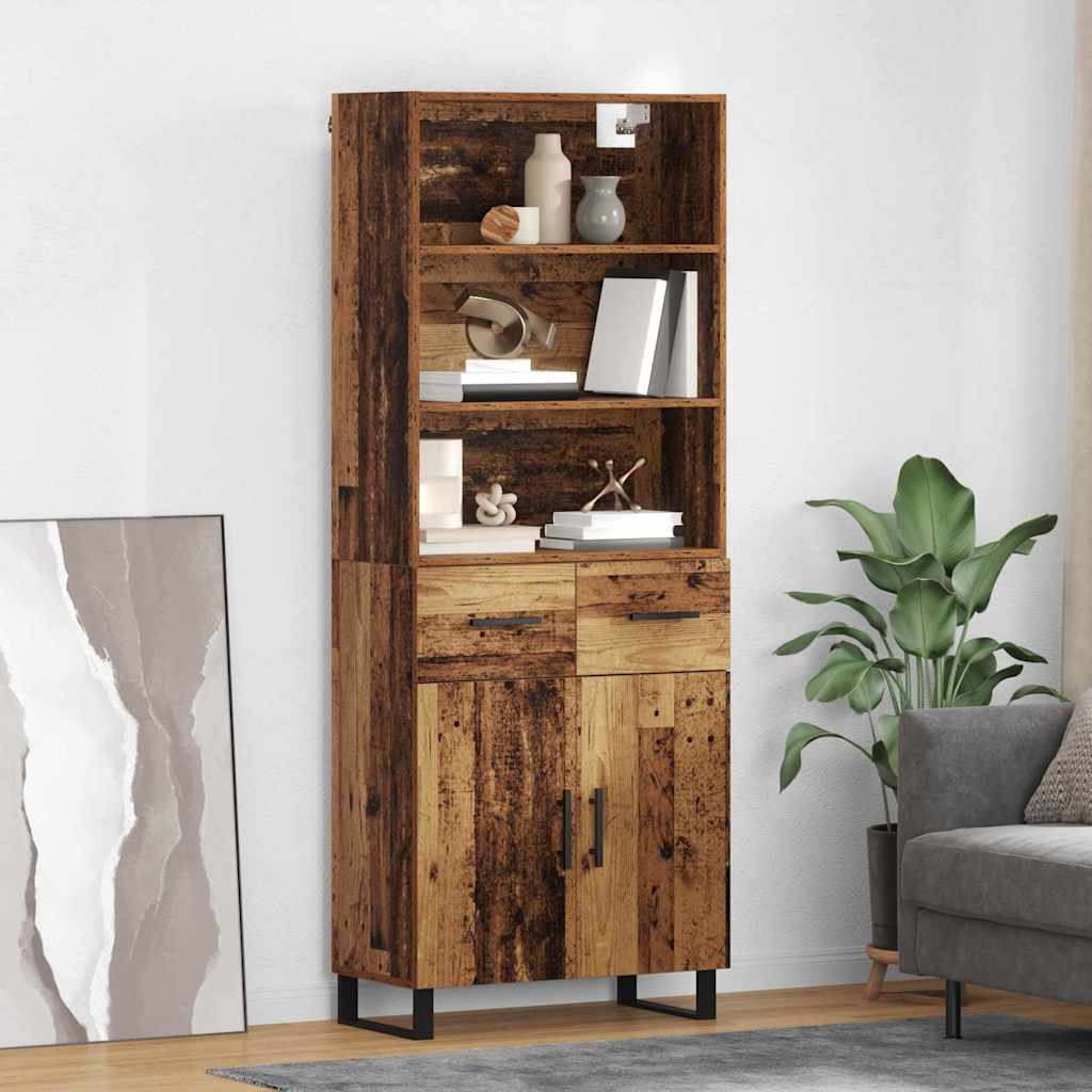 Highboard mit Schubladen 2 pcs Altholz Holzwerkstoff