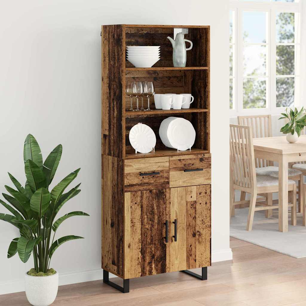 Highboard mit Schubladen 2 pcs Altholz Holzwerkstoff