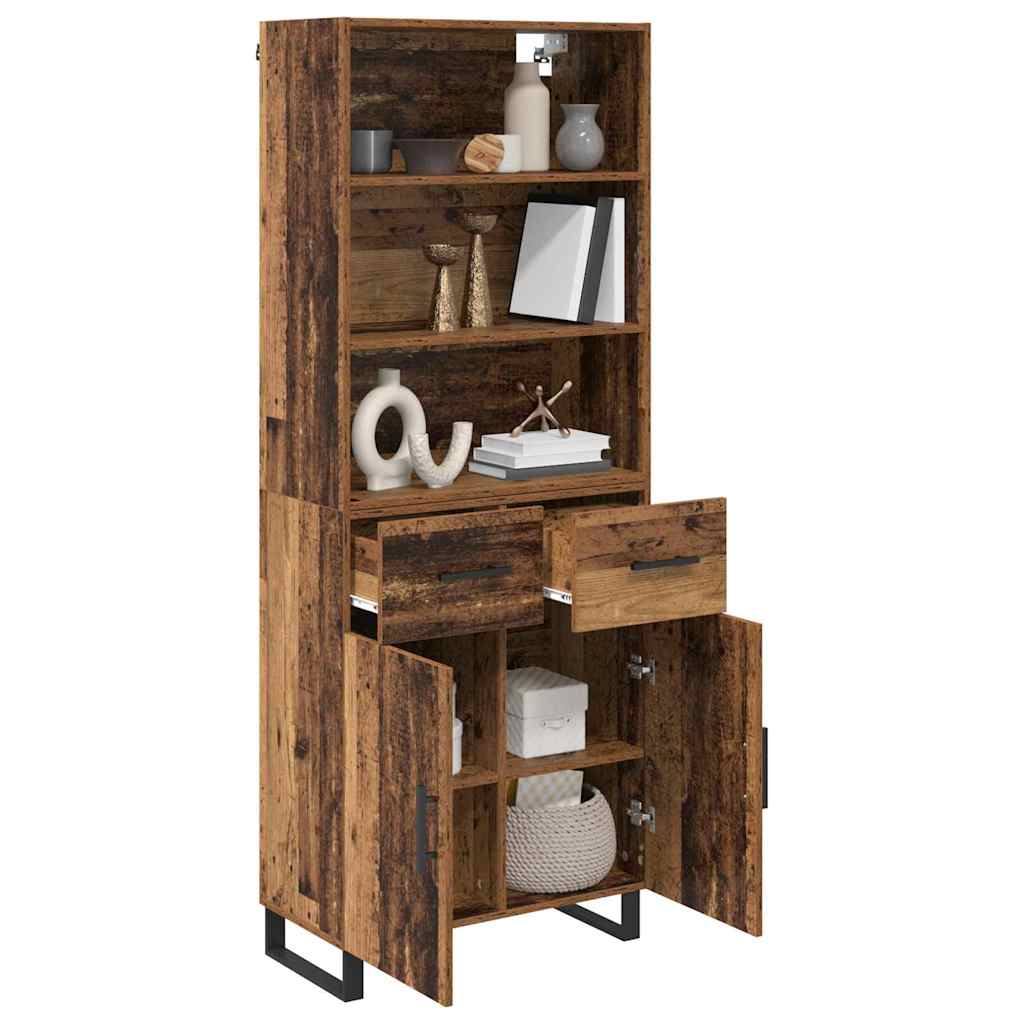 Highboard mit Schubladen 2 pcs Altholz Holzwerkstoff