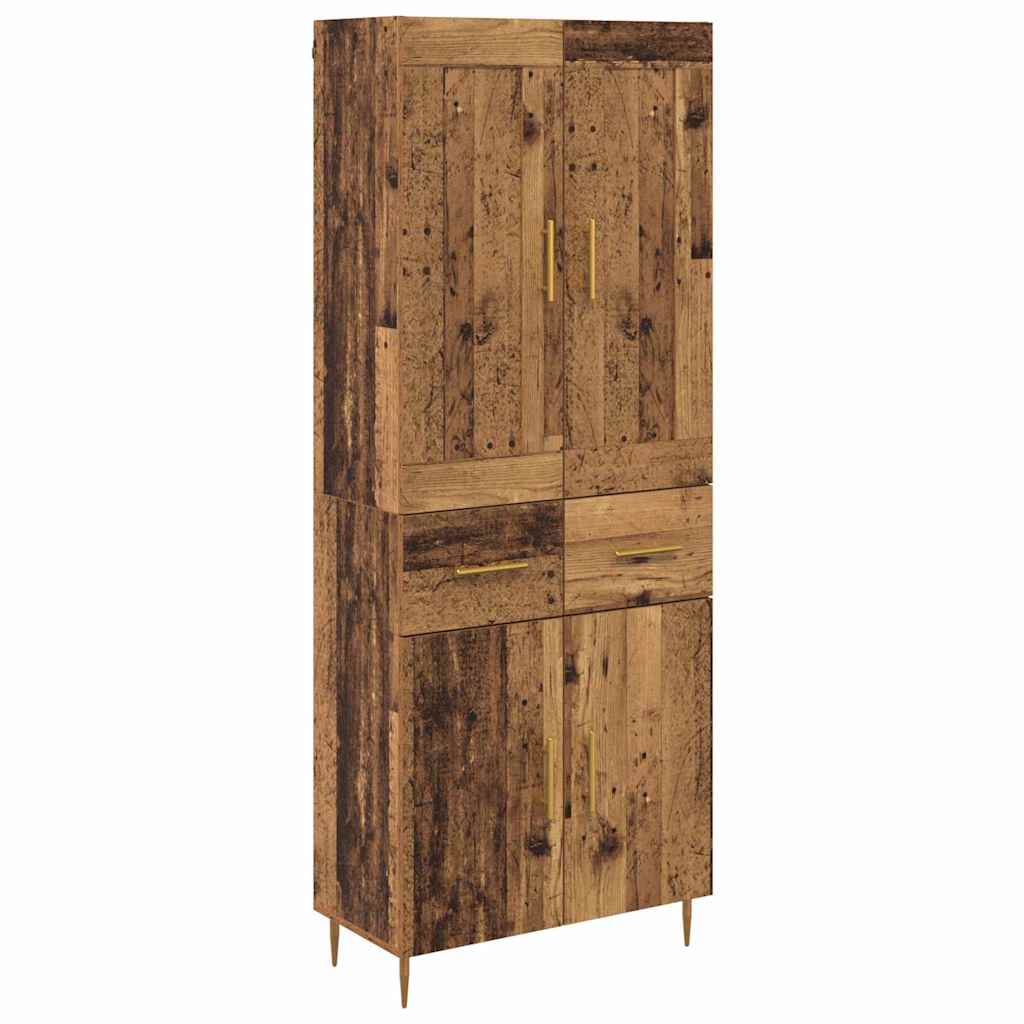 Highboard Altholz 69,5 x 34 x 180 cm Holzwerkstoff