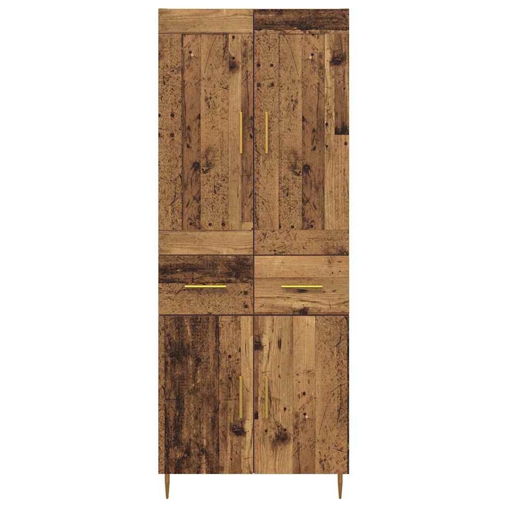 Highboard Altholz 69,5 x 34 x 180 cm Holzwerkstoff