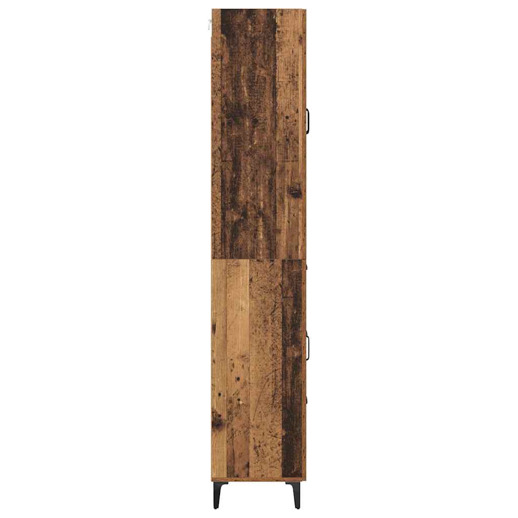 Highboard Wandmontiert Altholz 69,5 x 34 x 180 cm Holzwerkstoff