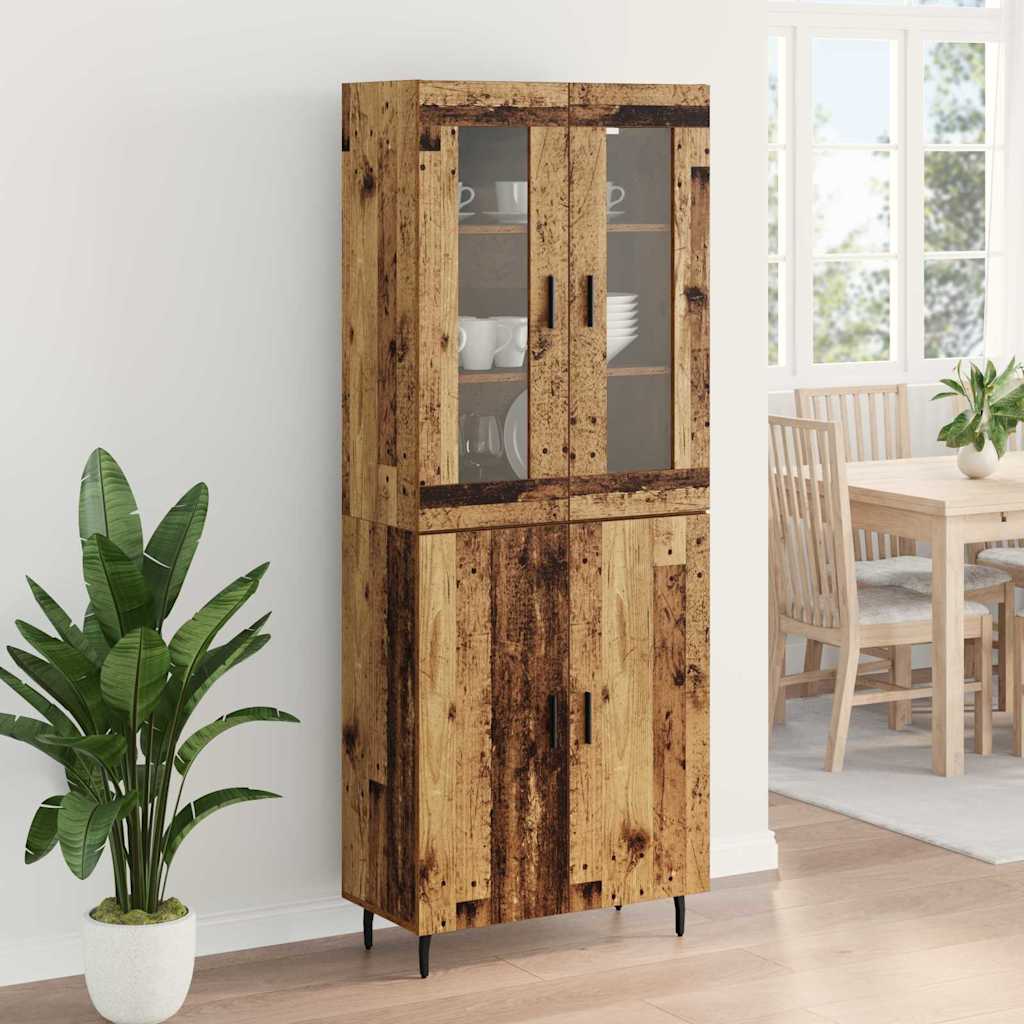 Highboard 2 pcs Altholz Holzwerkstoff