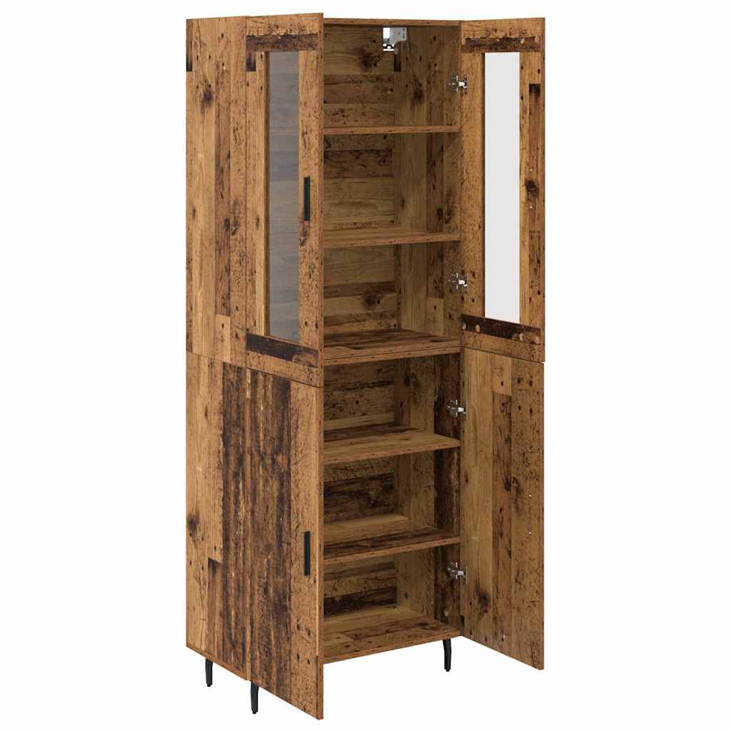 Highboard 2 pcs Altholz Holzwerkstoff