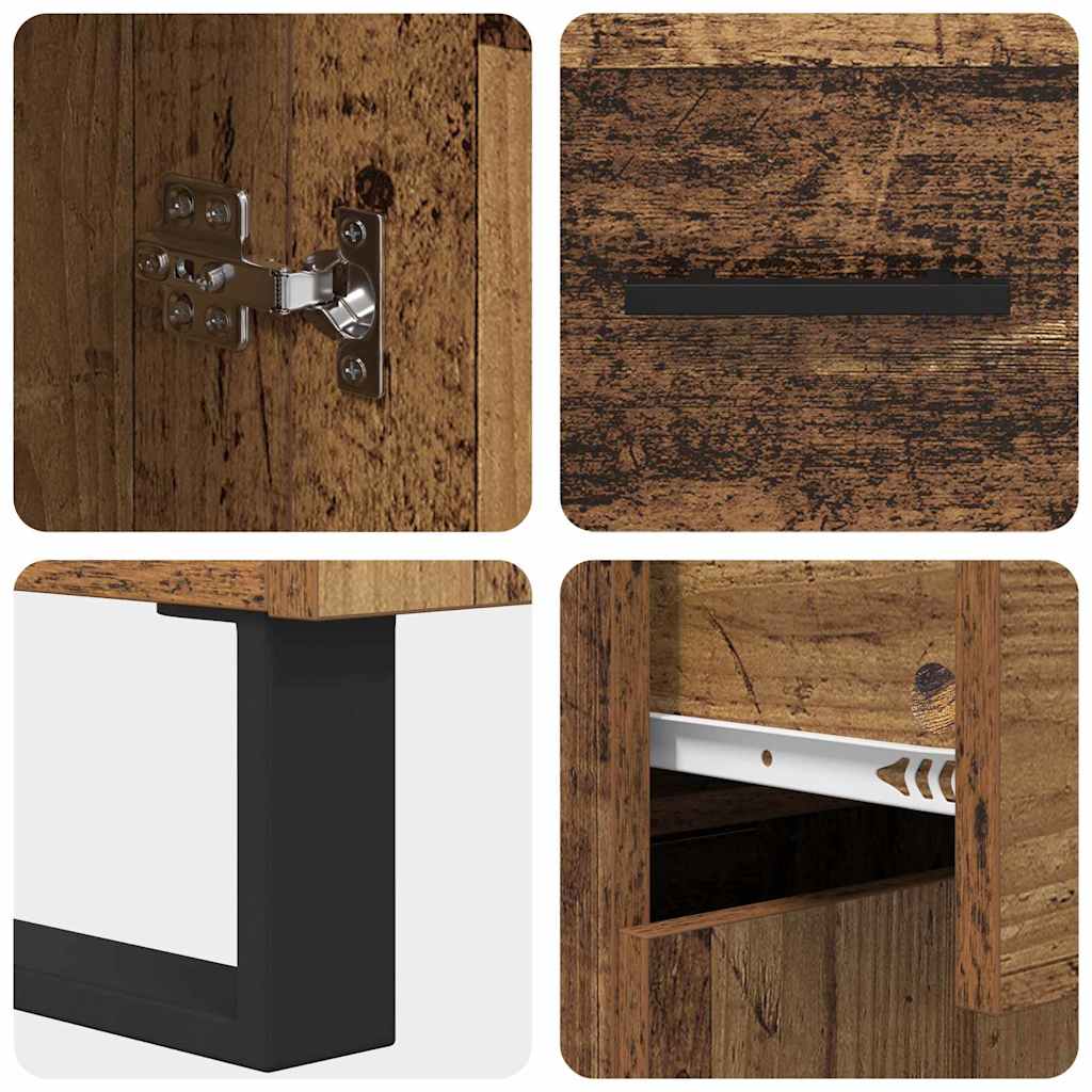 Highboard mit Schubladen 2 pcs Altholz Holzwerkstoff