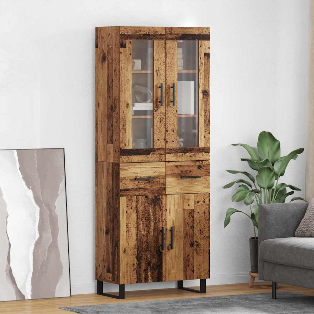 Highboard mit Schubladen 2 pcs Altholz Holzwerkstoff