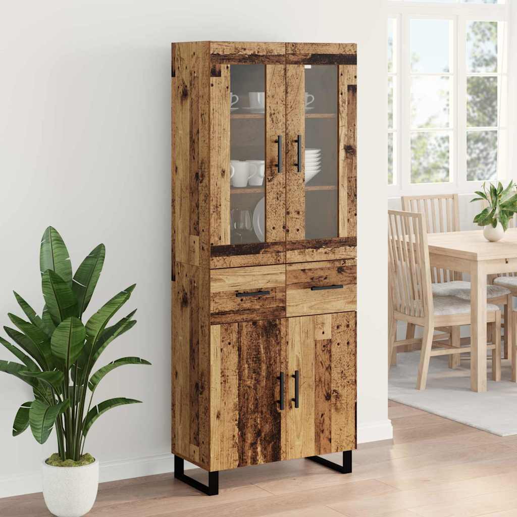 Highboard mit Schubladen 2 pcs Altholz Holzwerkstoff