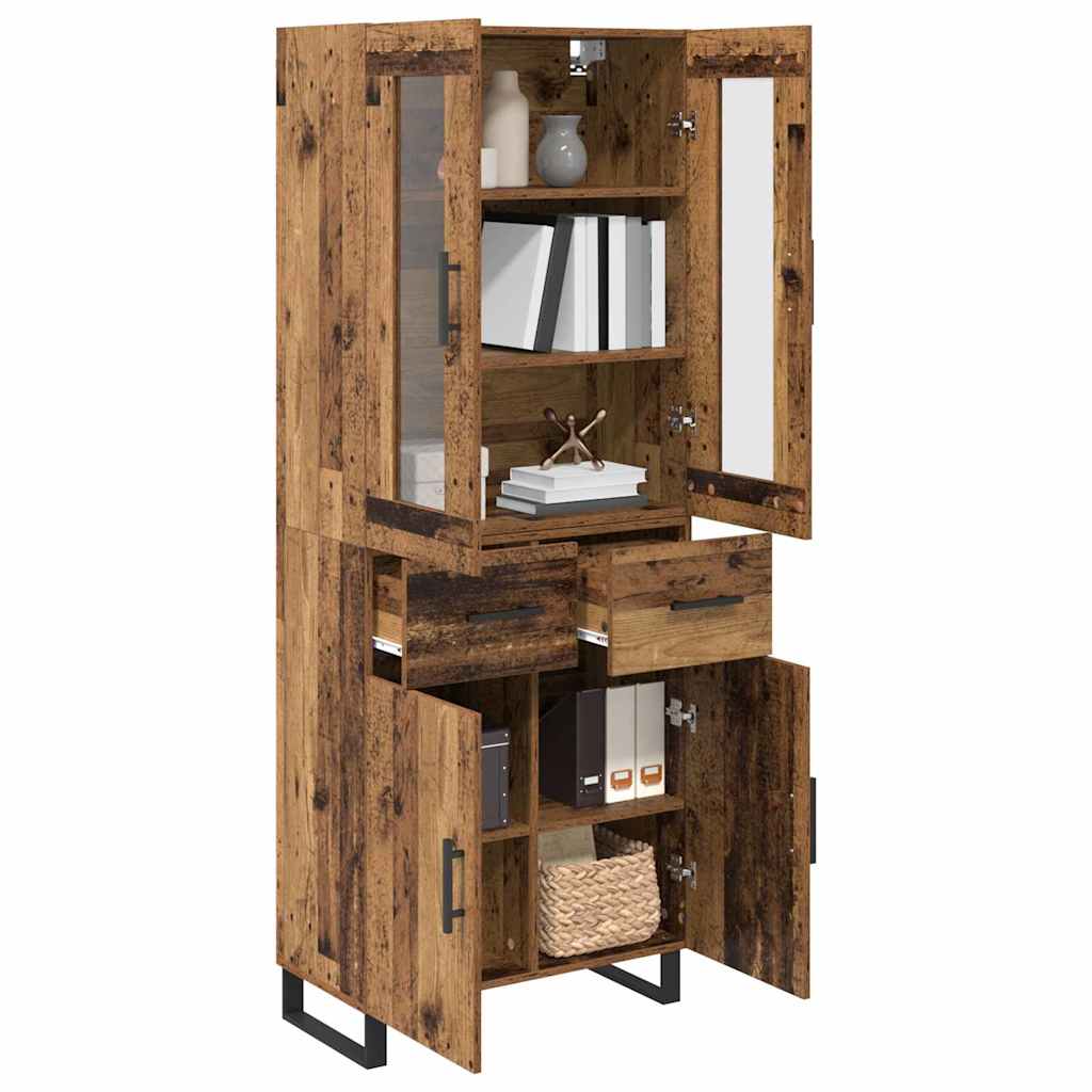 Highboard mit Schubladen 2 pcs Altholz Holzwerkstoff