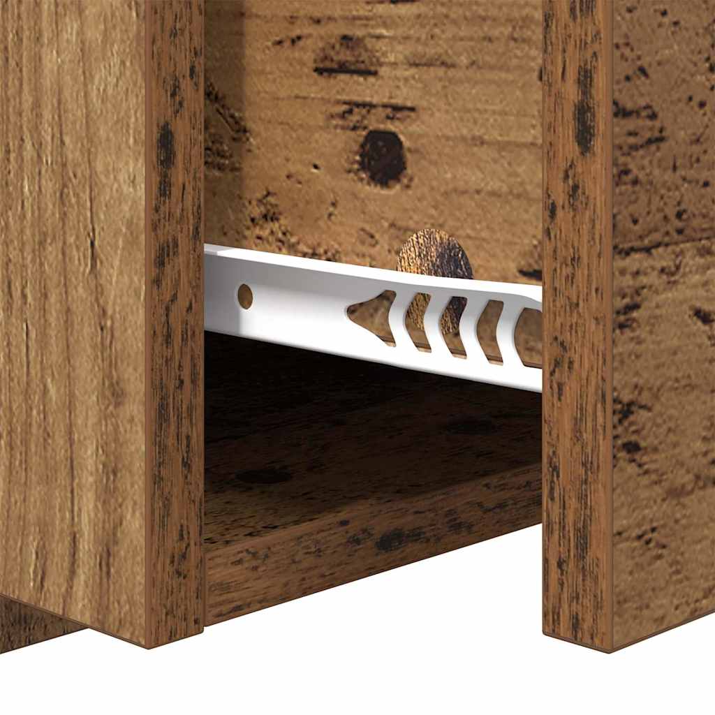 Kopfteil mit Schrank mit Schubladen 3 pcs Altholz Holzwerkstoff