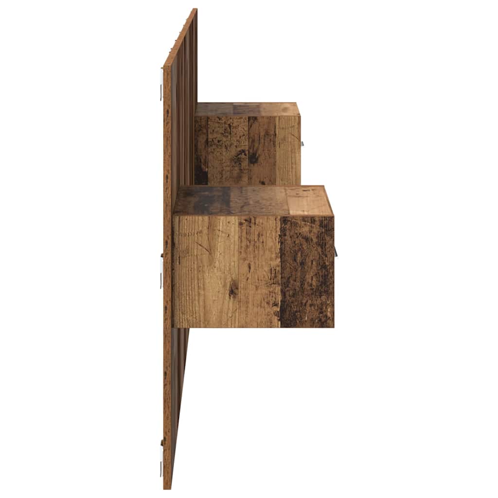 Kopfteil mit Schrank mit Schubladen 3 pcs Altholz Holzwerkstoff