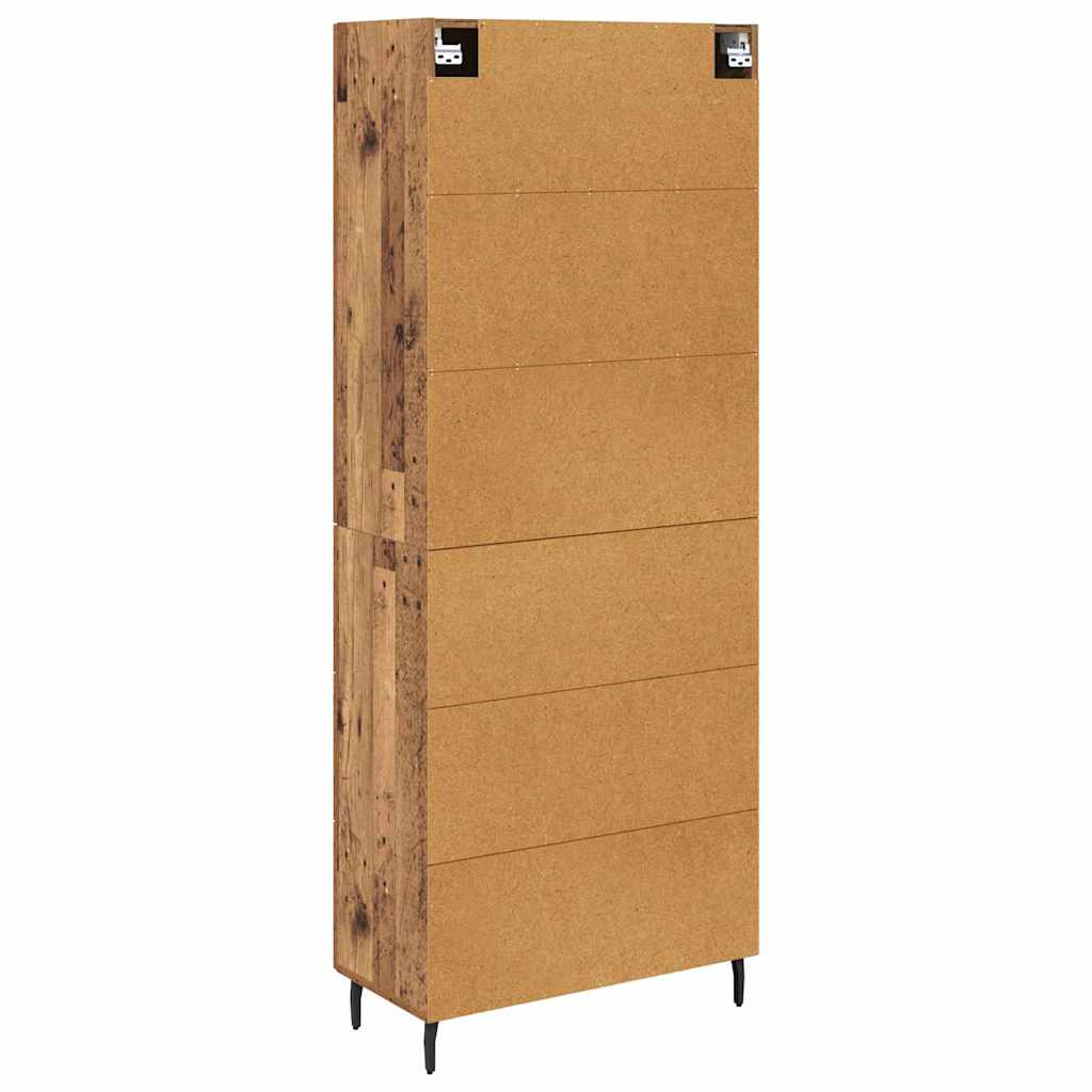 Highboard mit Schubladen 2 pcs Altholz Engineered Wood und Glas