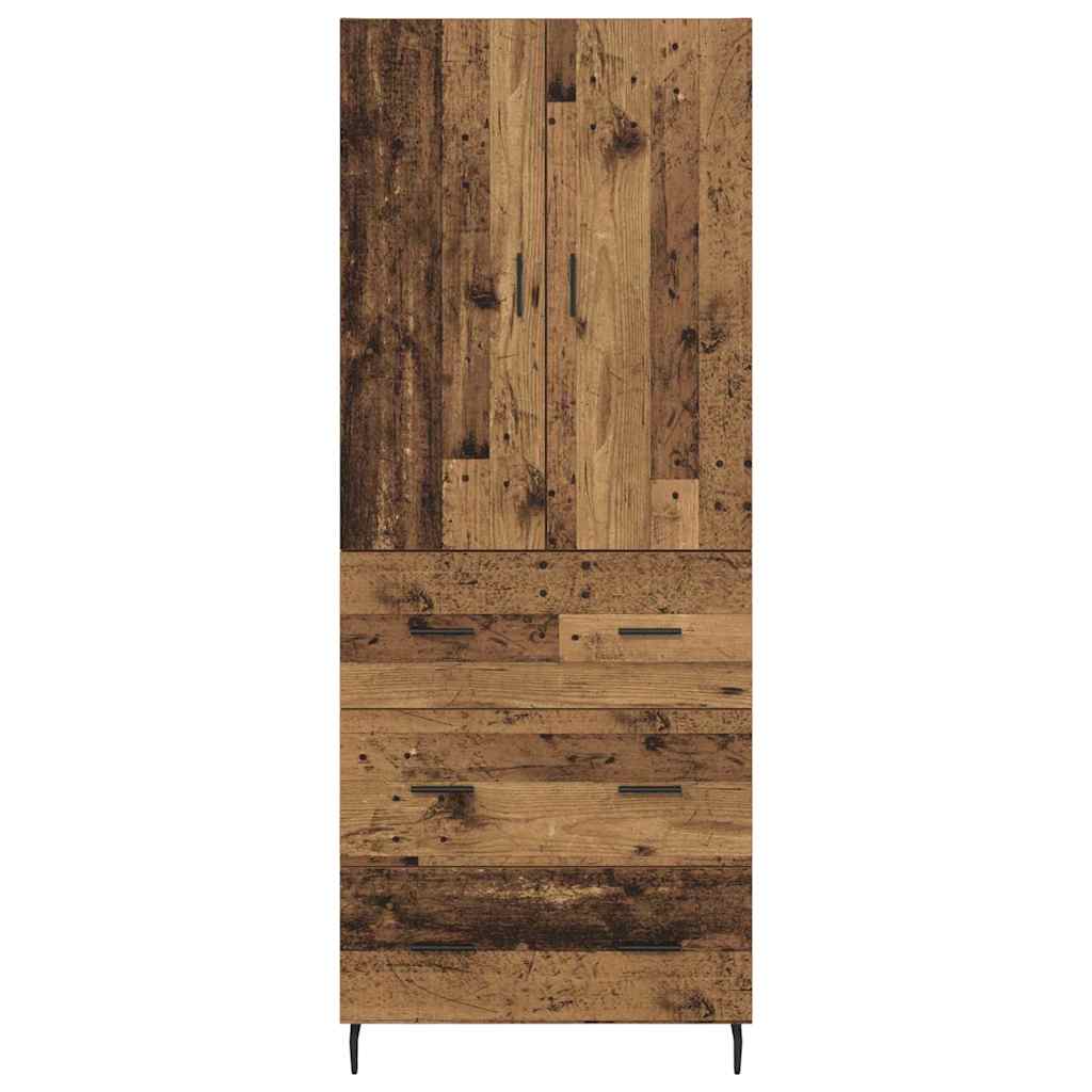 Highboard mit Schubladen 2 pcs Altholz Engineered Wood und Glas