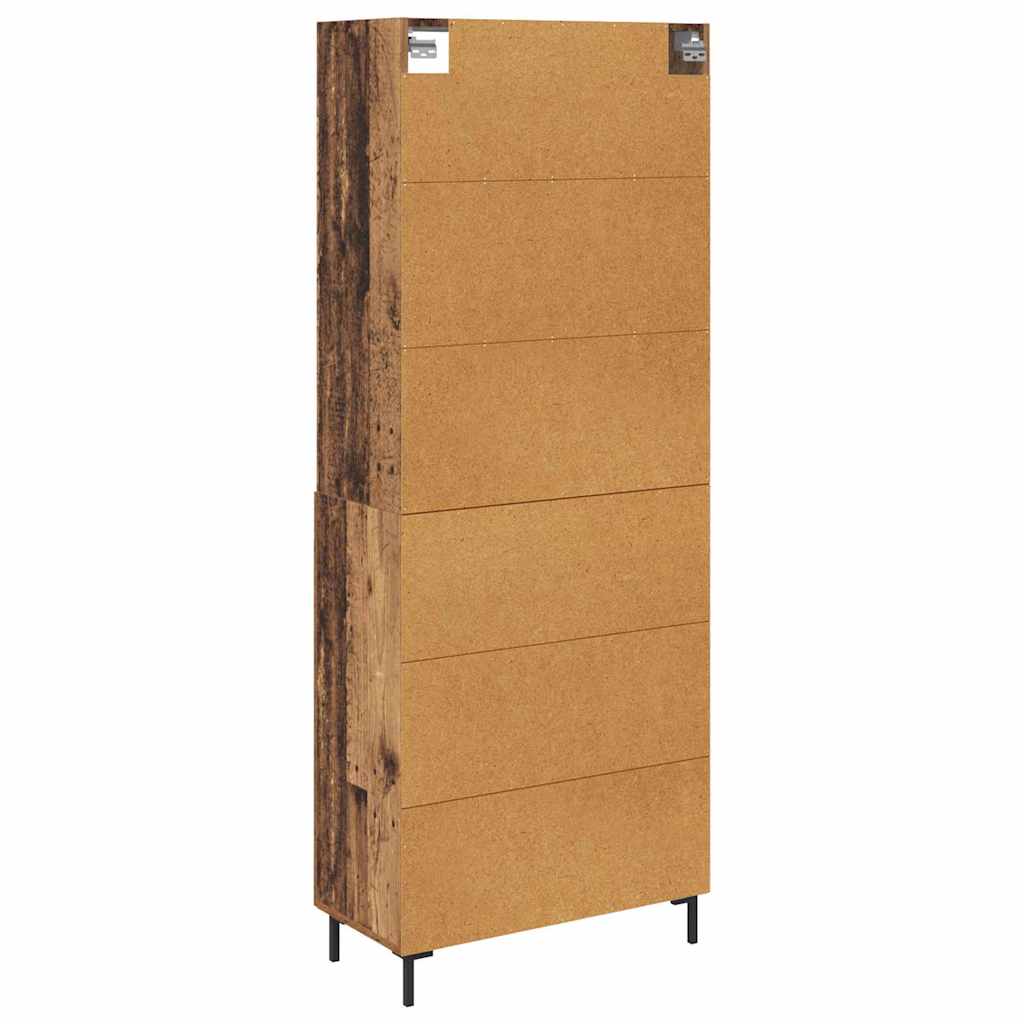 Highboard Altholz 69,5 x 34 x 180 cm Holzwerkstoff