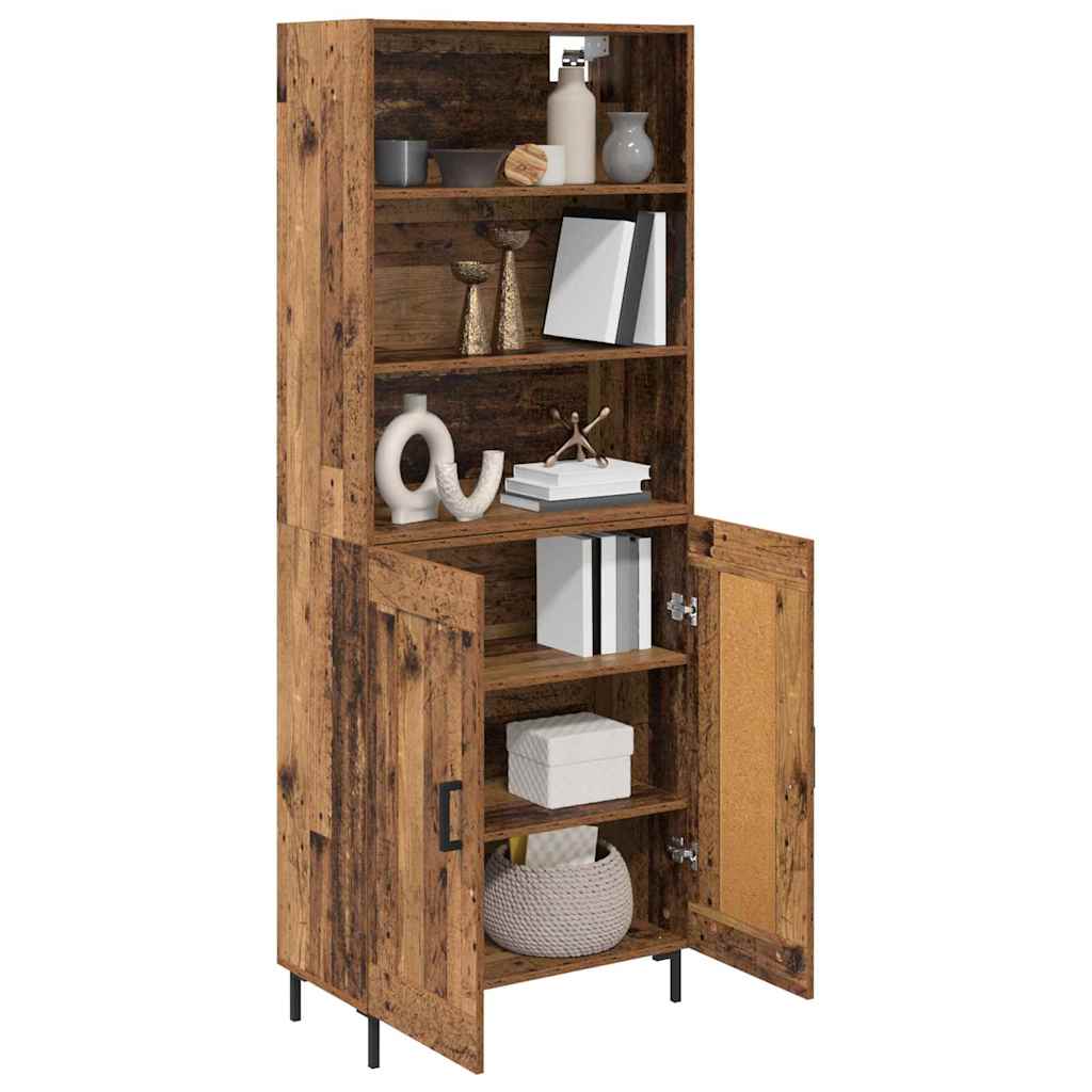 Highboard Altholz 69,5 x 34 x 180 cm Holzwerkstoff