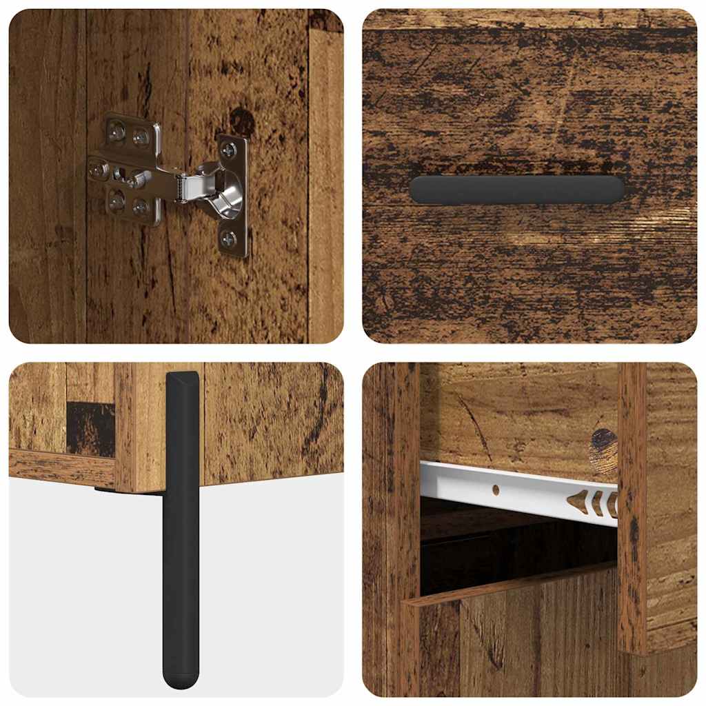 Highboard Altholz 69,5 x 34 x 180 cm Holzwerkstoff