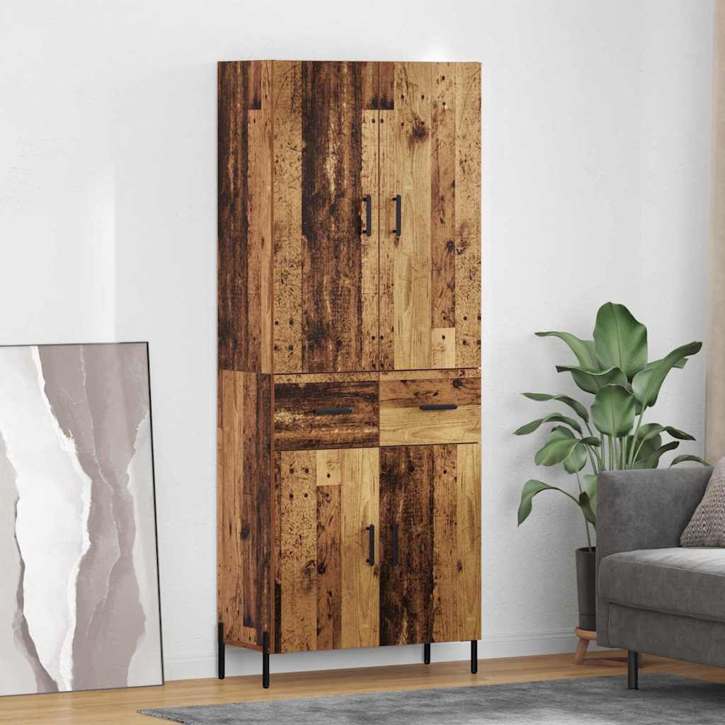 Highboard Altholz 69,5 x 34 x 180 cm Holzwerkstoff