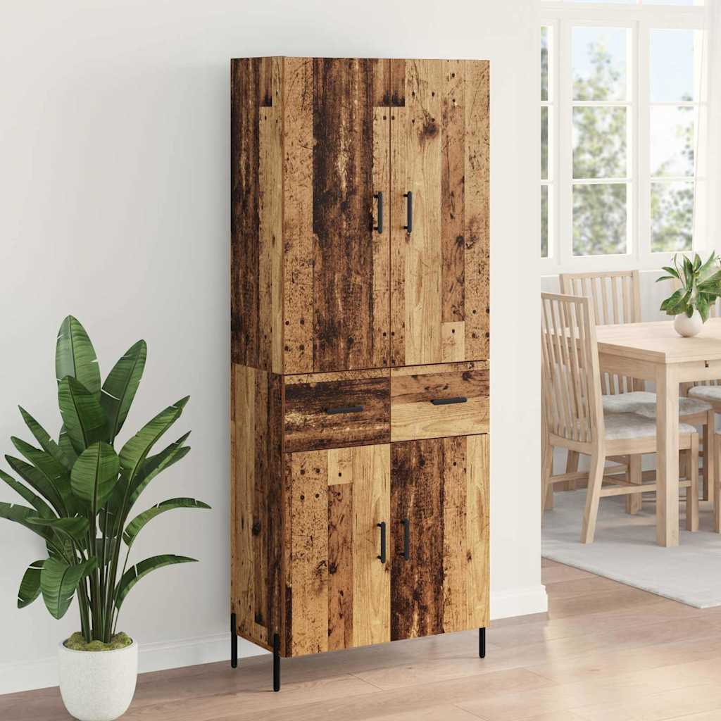 Highboard Altholz 69,5 x 34 x 180 cm Holzwerkstoff