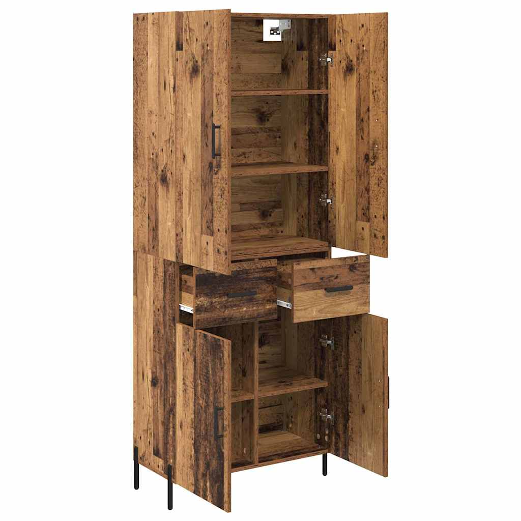 Highboard Altholz 69,5 x 34 x 180 cm Holzwerkstoff