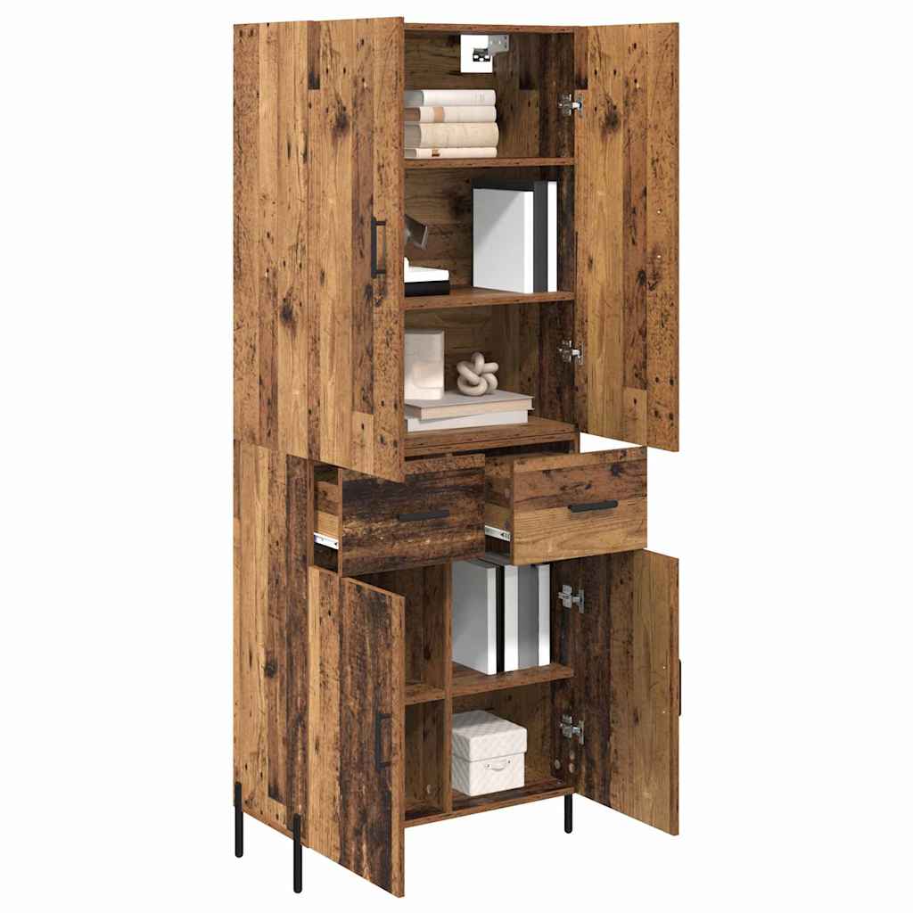Highboard Altholz 69,5 x 34 x 180 cm Holzwerkstoff