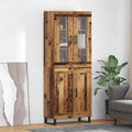 Highboard 2 pcs Altholz Holzwerkstoff