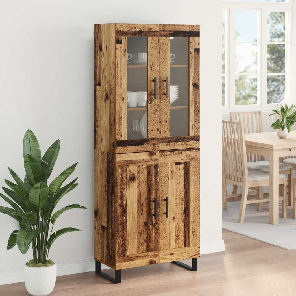 Highboard 2 pcs Altholz Holzwerkstoff