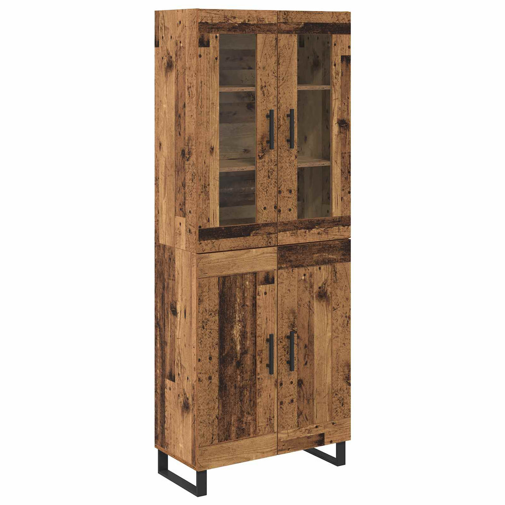 Highboard 2 pcs Altholz Holzwerkstoff