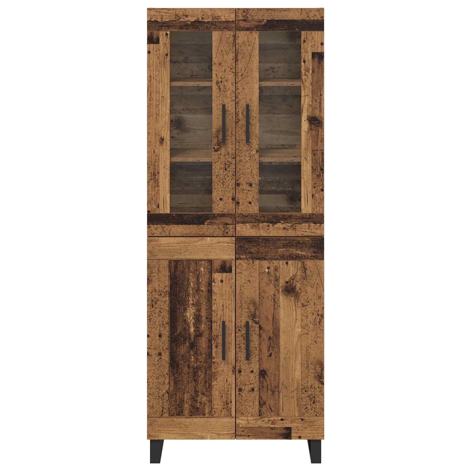 Highboard 2 pcs Altholz Holzwerkstoff