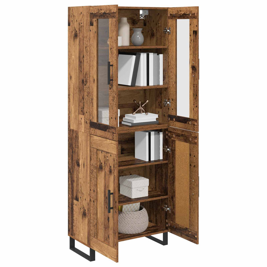 Highboard 2 pcs Altholz Holzwerkstoff