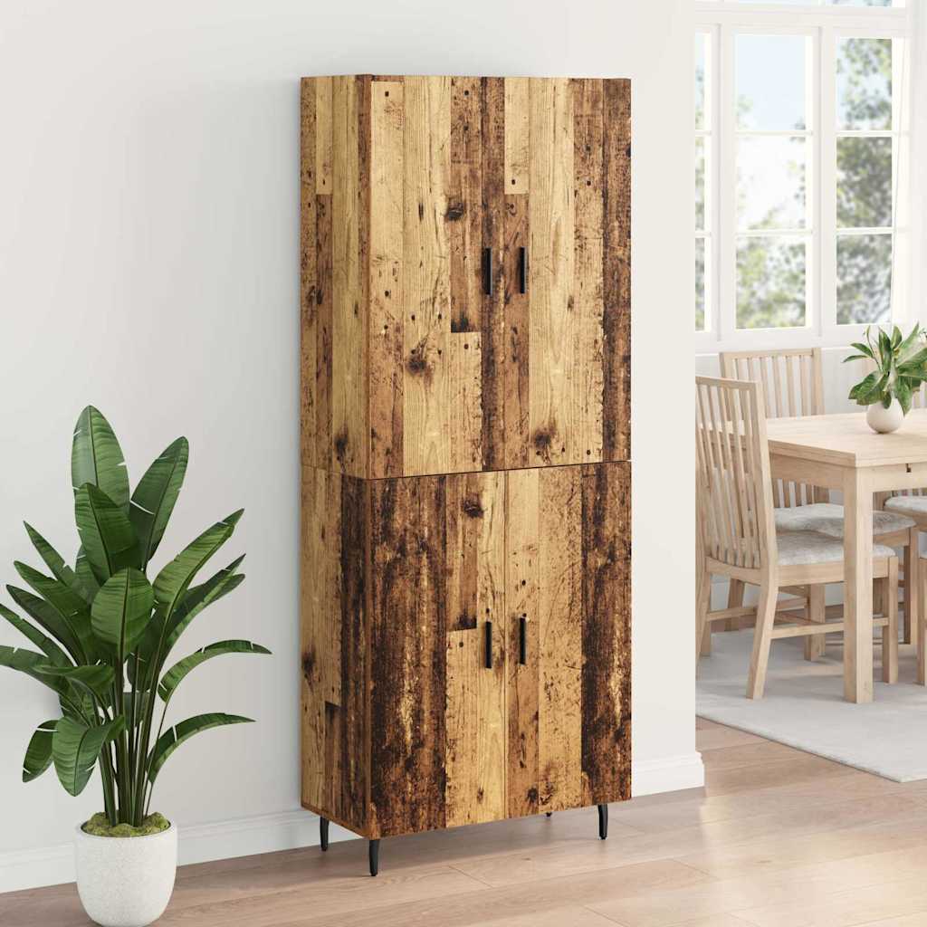 Highboard 2 pcs Altholz Holzwerkstoff