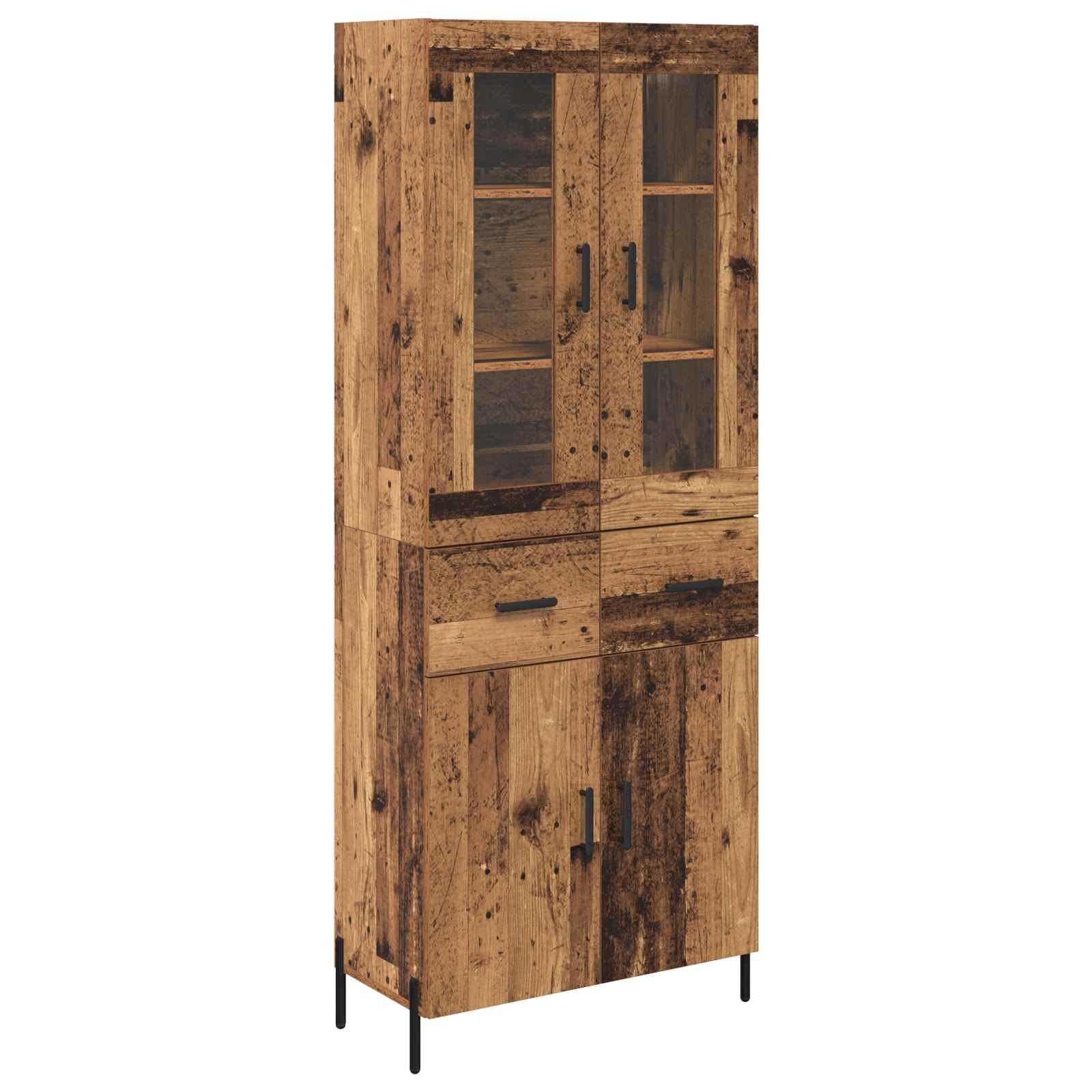 Highboard Wandmontiert Altholz 69,5 x 34 x 180 cm Holzwerkstoff