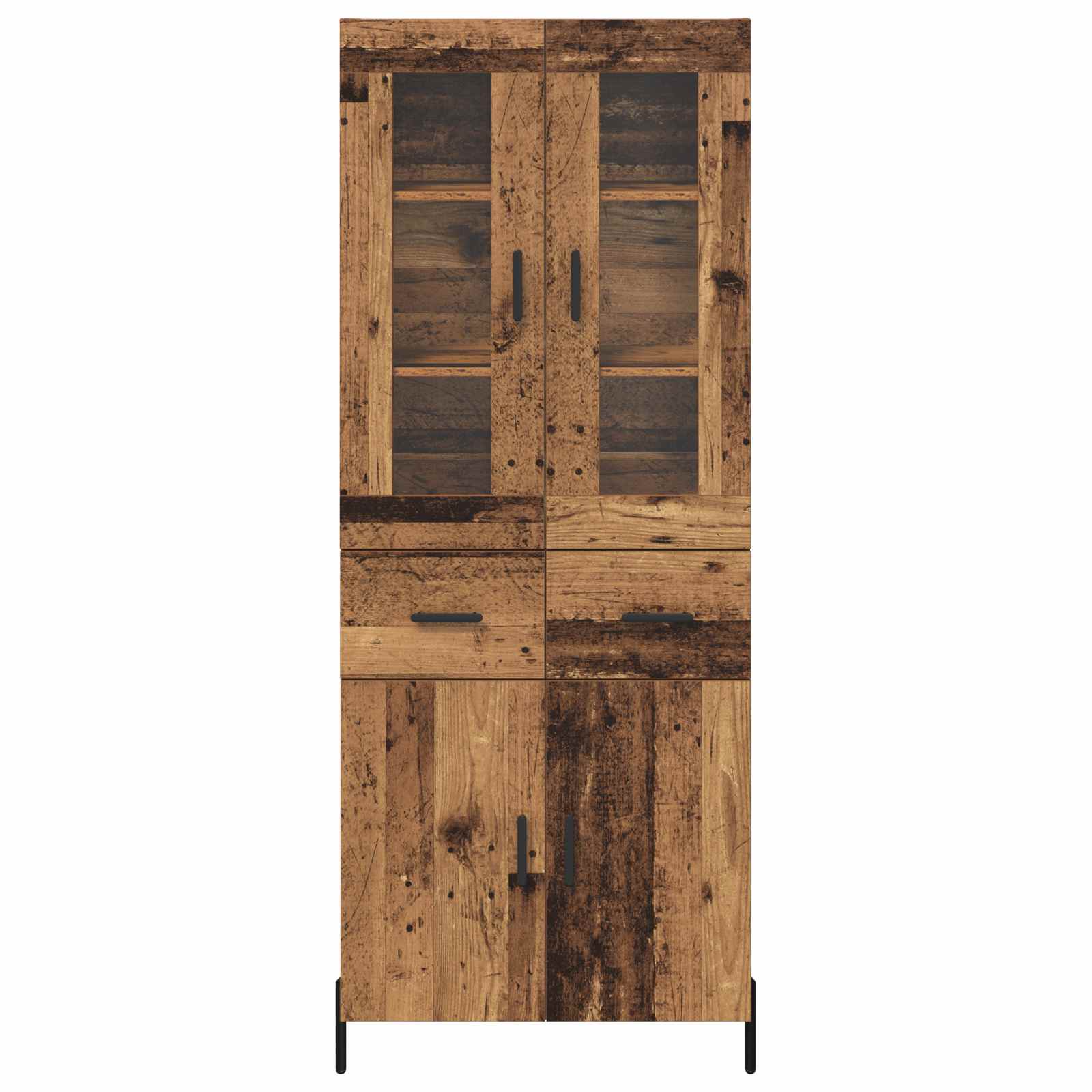 Highboard Wandmontiert Altholz 69,5 x 34 x 180 cm Holzwerkstoff