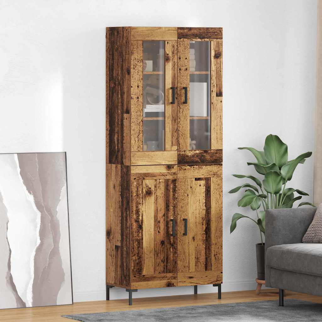 Highboard 2 pcs Altholz Holzwerkstoff
