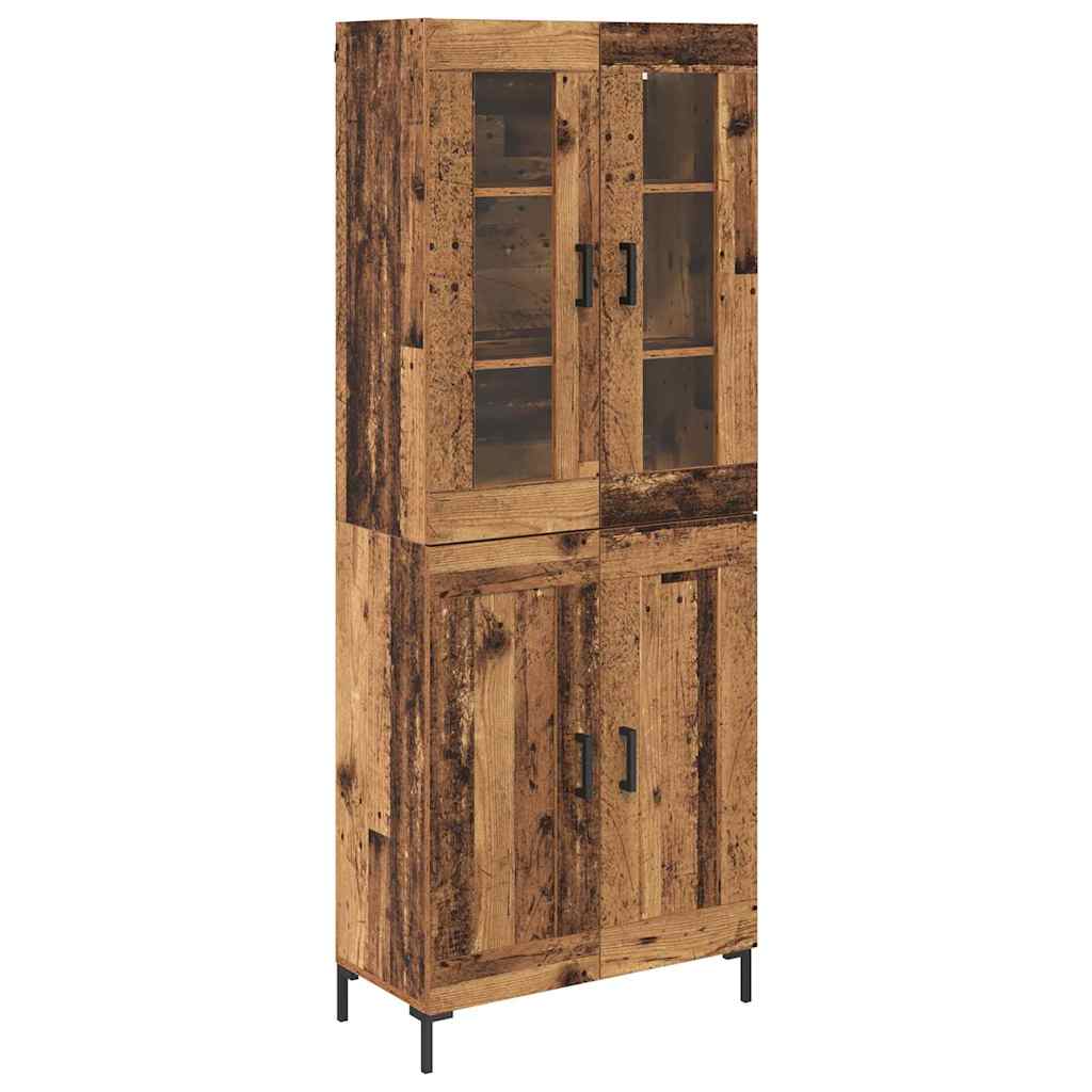Highboard 2 pcs Altholz Holzwerkstoff