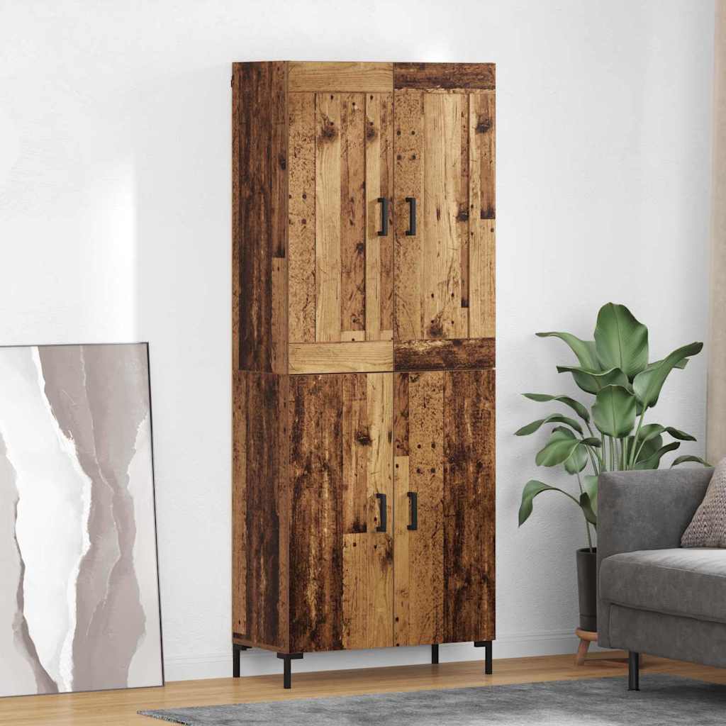 Highboard 2 pcs Altholz Holzwerkstoff