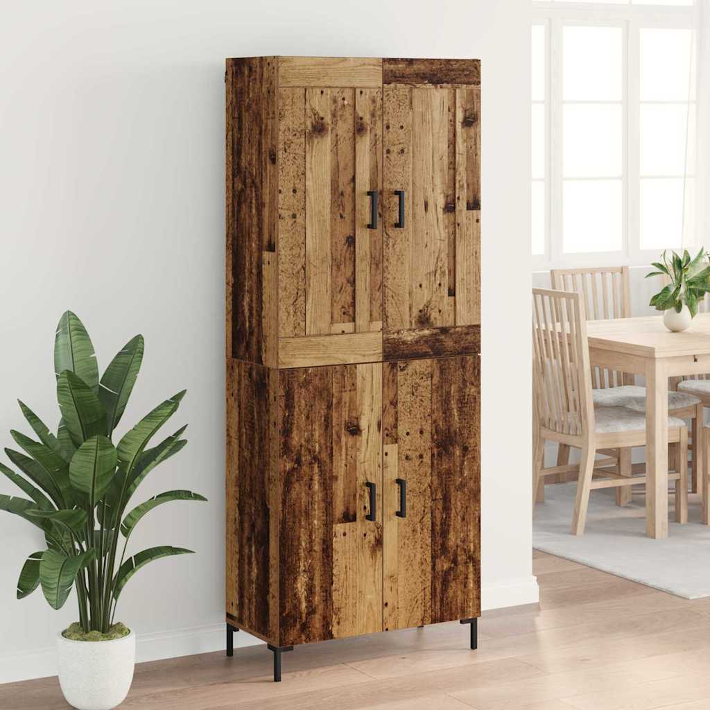 Highboard 2 pcs Altholz Holzwerkstoff