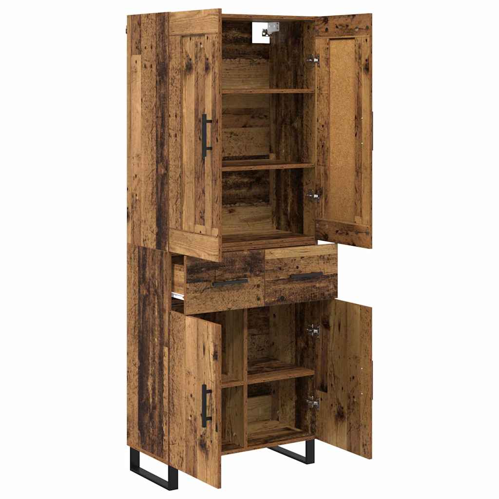 Highboard Altholz 69,5 x 34 x 180 cm Holzwerkstoff