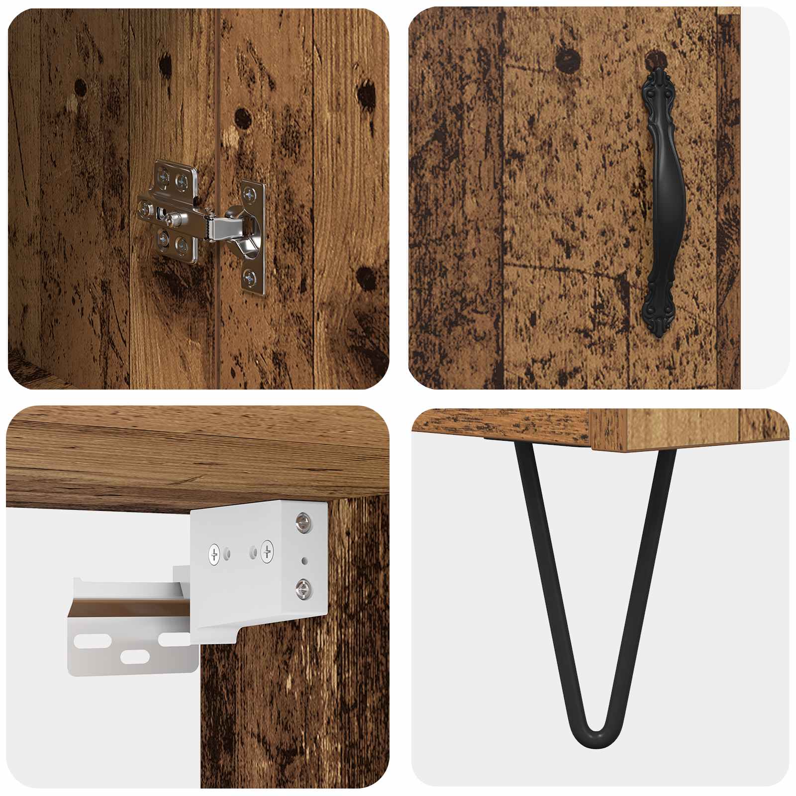 Highboard 2 pcs Altholz Holzwerkstoff