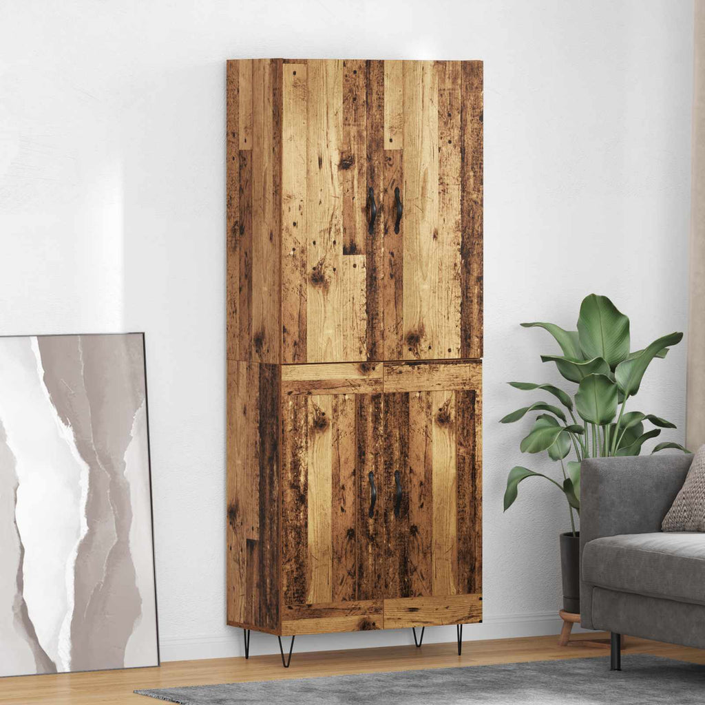 Highboard 2 pcs Altholz Holzwerkstoff